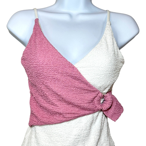 Onia Lila Surplus Colorblock One Piece Swimsuit Pink White Women XS NWOT - Picture 4 of 8